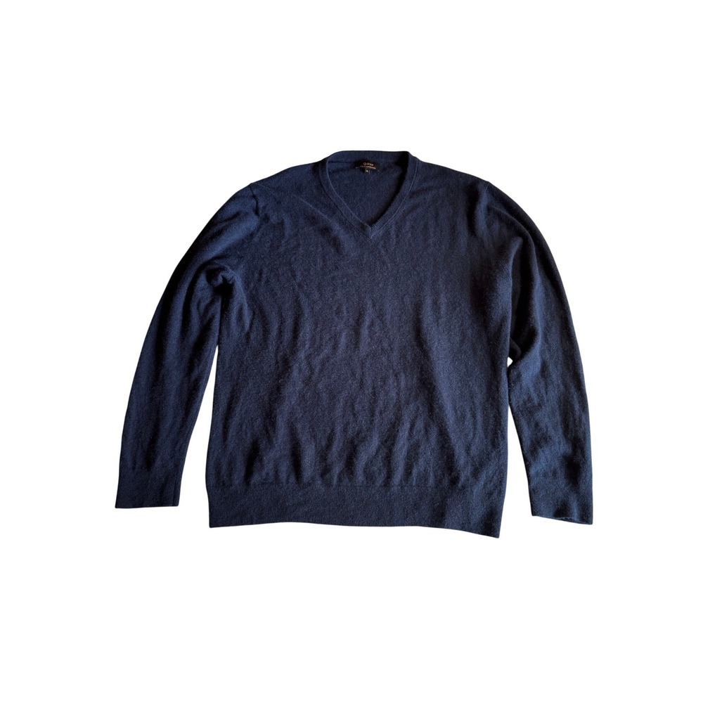 Quince Mongolian Cashmere V-Neck Sweater True Navy XL Mens